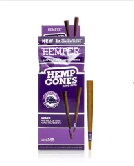 Conos de cáñamo tamaño King HEMPER con punta de papel 2 unidades - Uva