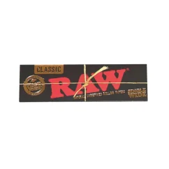 RAW Papel de liar clásico negro de un solo ancho - papel de liar natural sin refinar, 50 hojas