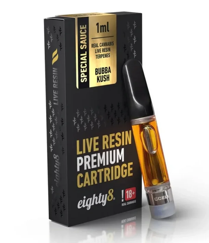 Eighty8 CBD kartuša Bubba Kush žive smole terpeni, 1 ml