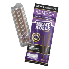 HEMPER King Size Rolls + Ponta de Vidro 2pk - Uva