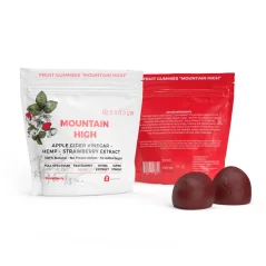 Endoca Gommes CBD Mountain High, 300 mg de CBD, saveur fraise, 2 pièces, 4 g