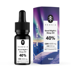 Hemnia Good Night's Sleep MCT Kokosöl 40%, 4000 mg CBN, 250 mg CBD, 10 ml