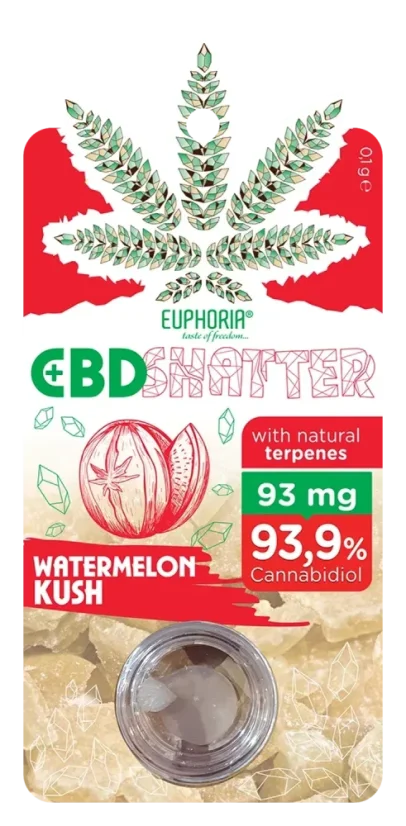 Euphoria Shatter Watermelon Kush (93 mg à 465 mg de CBD)
