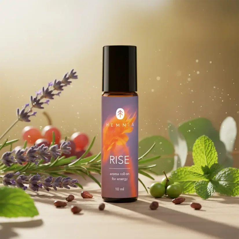 Hemnia RISE: Přírodní aroma roll-on pro energii, 10 ml