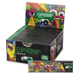Euphoria Papel de liar Kingsize Slim Vibrant + Filtros, 32 papeles de liar + 32 filtros