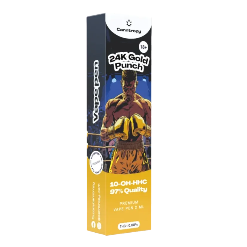 Canntropy Caneta Vape 10-OH-HHC 24K Gold Punch, 10-OH-HHC 97% Qualidade, 2 ml