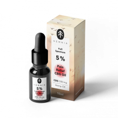 Hemnia Espectro completo Dolor Alivio CBG aceite - 5% CBG, 5% CDB, 500 mg, 10 ml