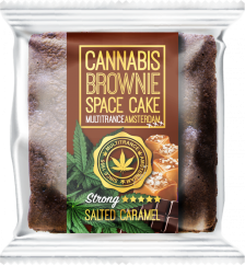 Brownie de caramelo salado con cannabis (fuerte sabor a sativa) - Caja (24 paquetes), 2400 g