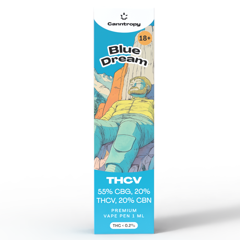 Canntropy THCV Vape Pen Blue Dream, 20 % THCV, 60 % CBG, 20 % CBN, 1 ml