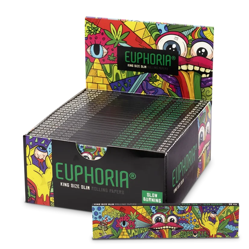 Euphoria Hârtii de rulat Kingsize Slim Vibrant, 32 de hârtii
