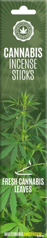 Bastoncini di incenso alla cannabis Foglie di cannabis fresche