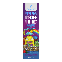 CanaPuff Caneta Vape Descartável 10-OH-HHC Rainbow Runtz, 10-OH-HHC 95%, 1 ml