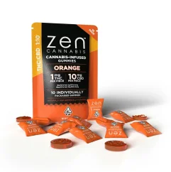 Zen CBD THC+ gumenjaci - Naranča, 10 kom, 110 mg, 60 g