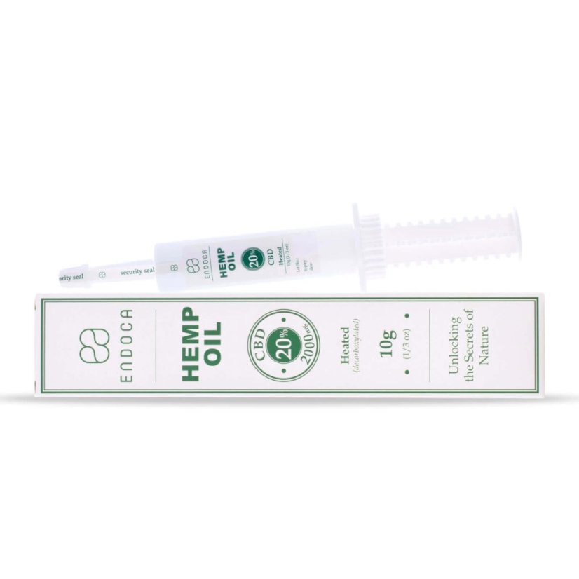 Endoca Extrait d'huile de chanvre 2000 mg CBD (20%), seringue de 10 g