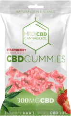 MediCBD ursuleți gumati cu CBD cu aromă de căpșuni (300 mg), 100 g