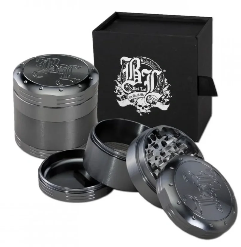 Black Leaf concasor " Deep Engraving ", 4-piece, gri, 62 x 58 mm