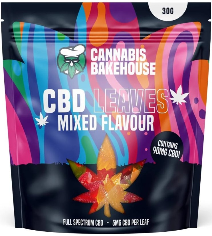 Cannabis Bakehouse - CBD Gummiblätter Mix, 18 Stück x 5 mg CBD, 30 g