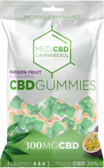MediCBD CBD-Gummibärchen mit Passionsfruchtgeschmack (300 mg), 40 Beutel im Karton, 4000 g