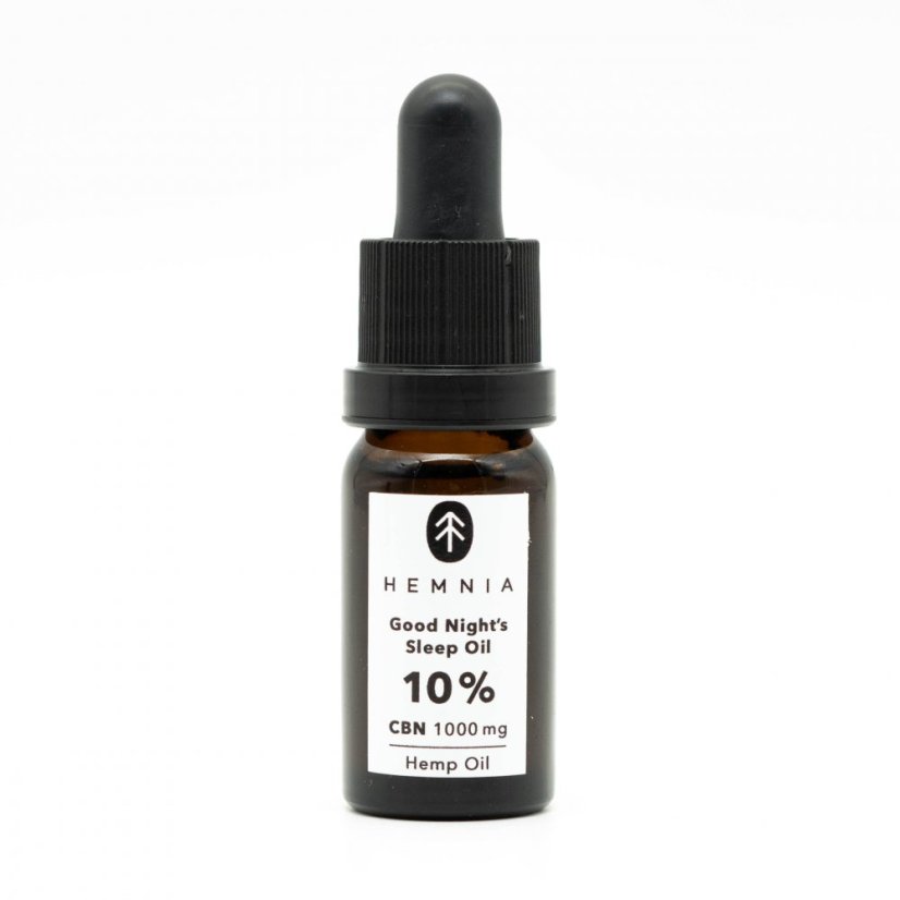 Hemnia Bonne nuit de sommeil L'huile de chanvre 10%, 1000 mg CNB, 250 mg CBD, 10 ml