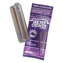 HEMPER King Size Hamp-kjegler med papirtupp 2pk – Blueberry