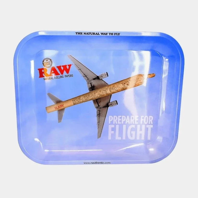 RAW – Prepare For Flight Large Metal Rolling Tray
