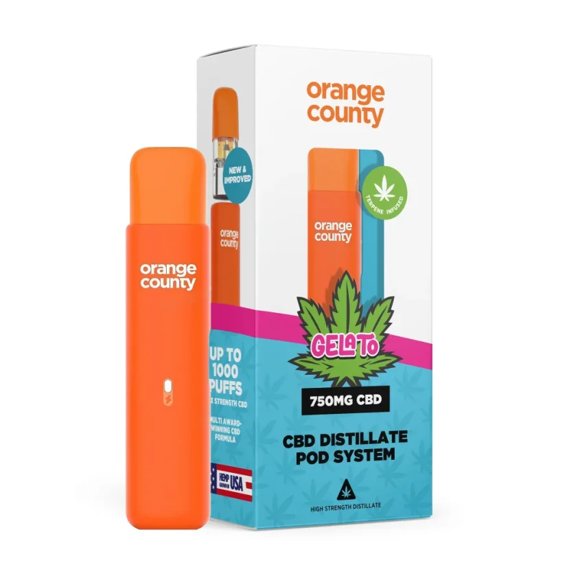 Orange County CBD Pod pour stylo de vapotage Gelato, 1 ml