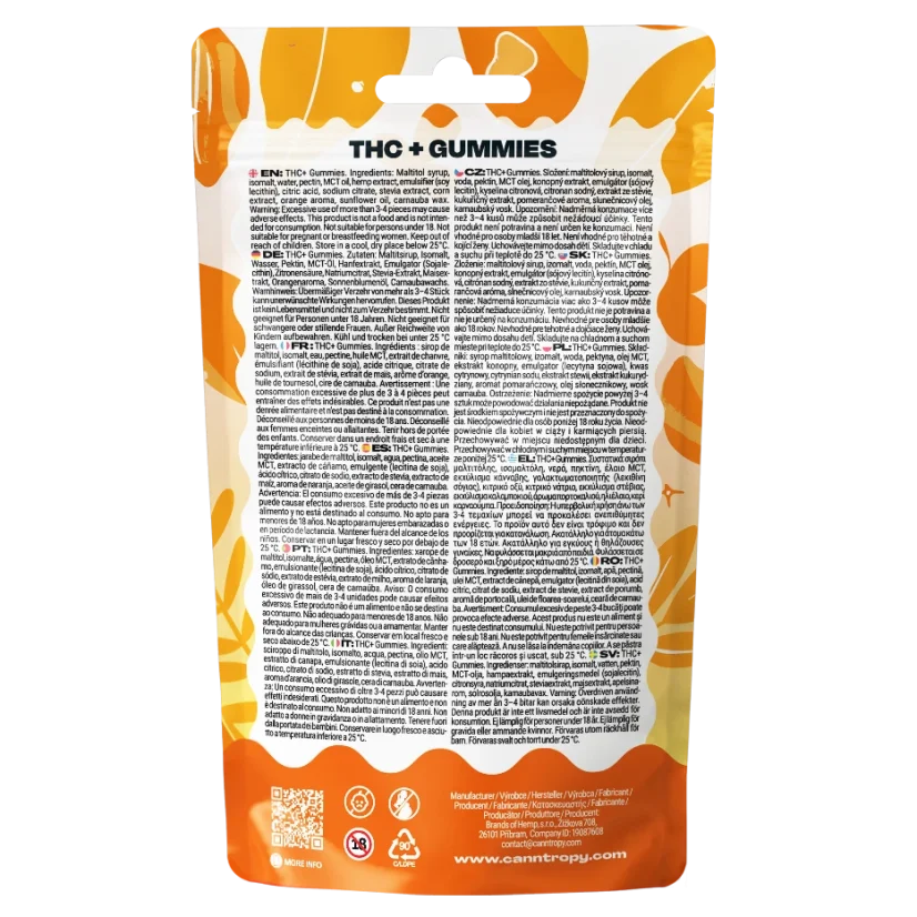 Canntropy THC+ Bonbons gélifiés Orange, 30 pièces x 5 mg, 150 g