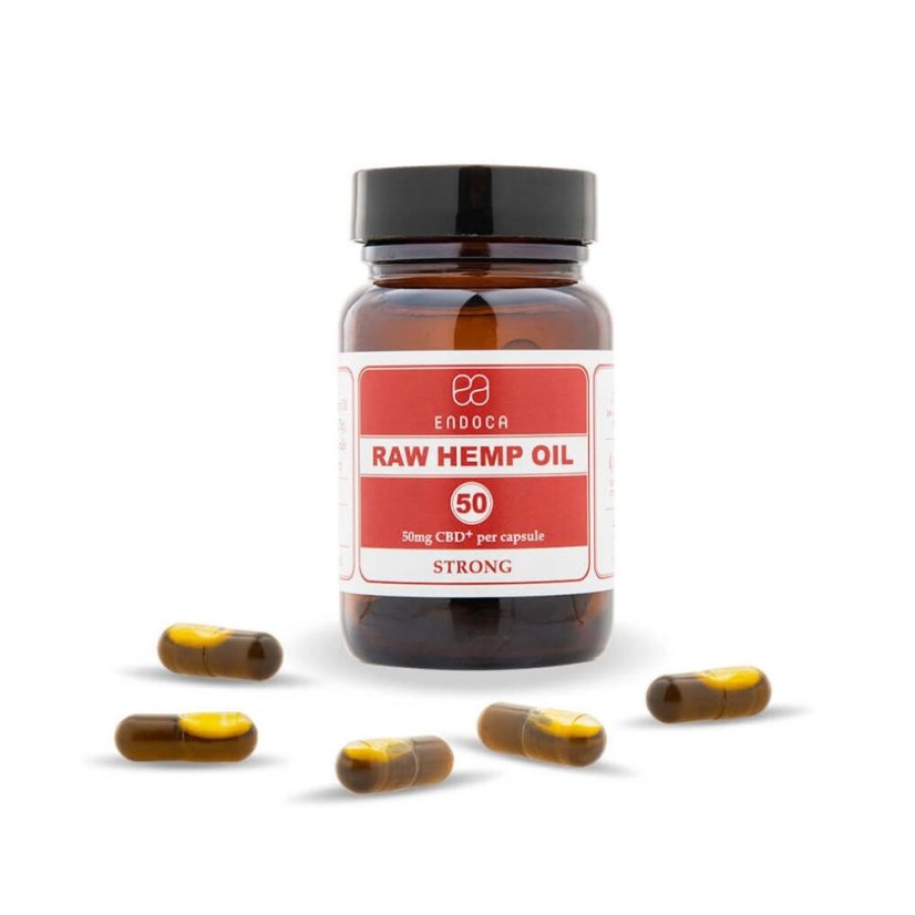 Endoca RAW Capsules d'huile de chanvre 1500 mg CBD + CBDa, 30 pièces