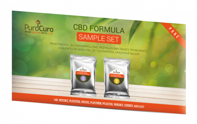 PuroCuro Hanf CBD Pflaster, Tester - 6 x 25 mg und 6 x 50 mg, (15 g)
