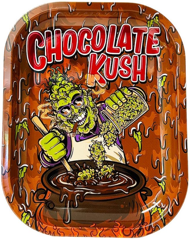 Best Buds Chocolate Kush fém gördülőtálca kicsi, 14x18 cm Best Buds Chocolate Kush fém gördülőtálca kicsi, 14x18 cm