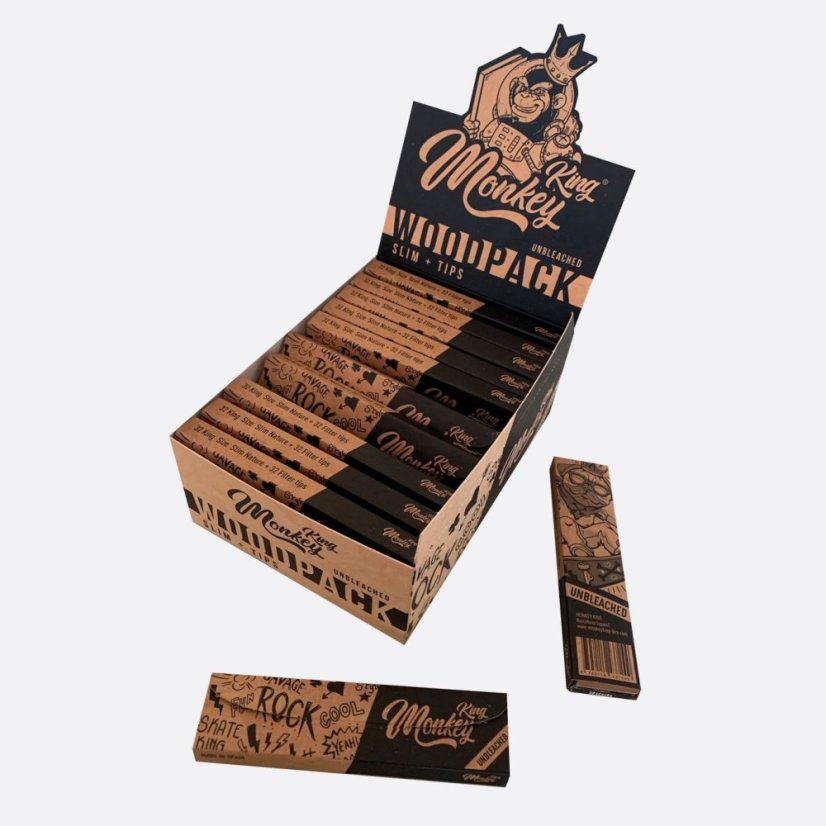 Monkey King Woodpack ubleget rullepapir og spidser
