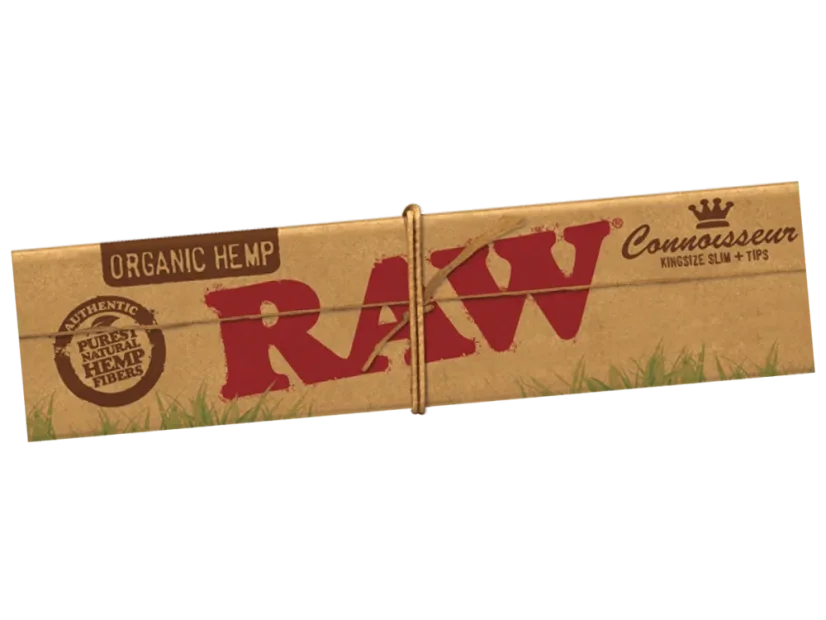RAW Cânepă organică CUNOSCĂTOR KingSize Slim Nerafinat Foițe de țigară + SFATURI