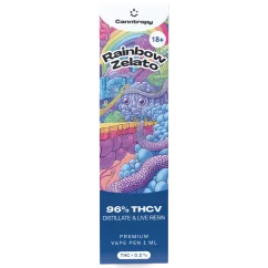 Canntropy THCV jednorázové Vape Pen Rainbow Zelato živé pryskyřičné terpeny, THCV 96% kvalita, 1 ml