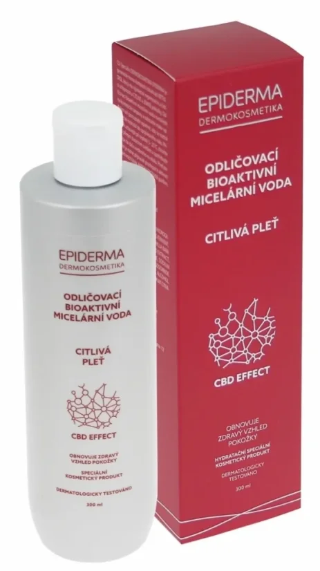 Epiderma bioaktiv CBD micellær make-up fjernelse vand, 300 ml