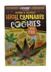 Euphoria Biscotti al cioccolato ad alto contenuto di cannabis con CBD, 100g
