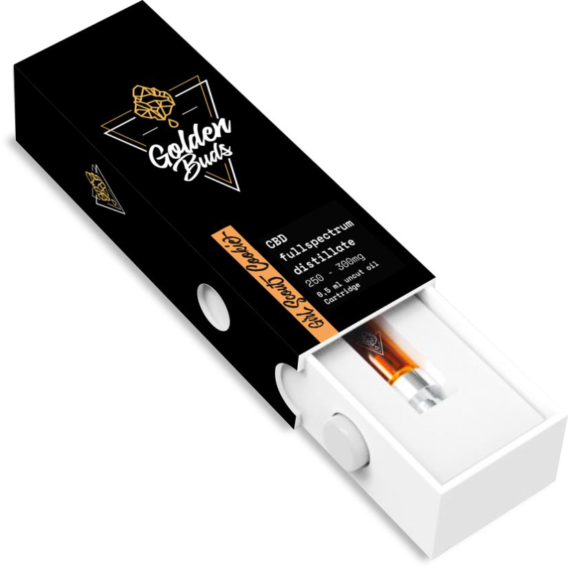 Golden Buds Комплект для вейпінгу, Всі 5 в 1 Встановити, 60% CBD, 1500mg, 0,5 ml