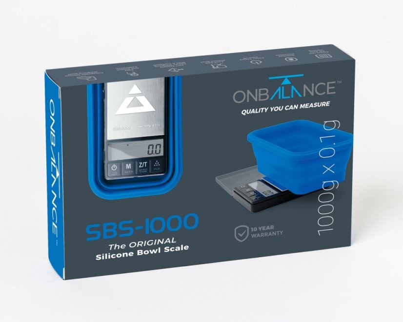 On Balance SBS-1000 bol original din silicon cu cântar - albastru 1000 g x 0,1 g