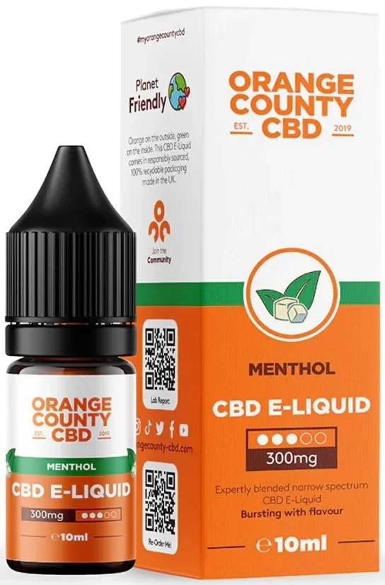 Orange County CBD E-Lichid Mentol, CBD 300 mg, 10 ml