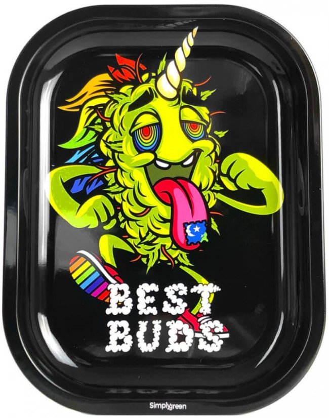 Best Buds LSD mažas metalinis valcavimo padėklas su magnetine šlifavimo kortele