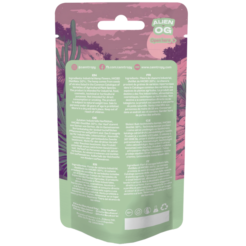 Canntropy H4CBD Blüte Alien OG 50 %, 1 g - 100 g