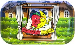 Best Buds Braškių bananų metalinis kočiojimo padėklas, ilgas, 16x27 cm