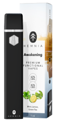 Hemnia Premium Functional Vape Pen Awakening – 60 % CBG, 40 % CBD, Zitrone, Minze, grüner Tee, 1 ml