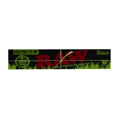 RAW Papel de liar Kingsize Slim de cáñamo orgánico negro - papel de liar natural sin refinar, 32 hojas