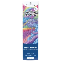 Canntropy THCV Vape Pen za enkratno uporabo Rainbow Zelato živi smolni terpeni, THCV 96% kakovost, 1 ml
