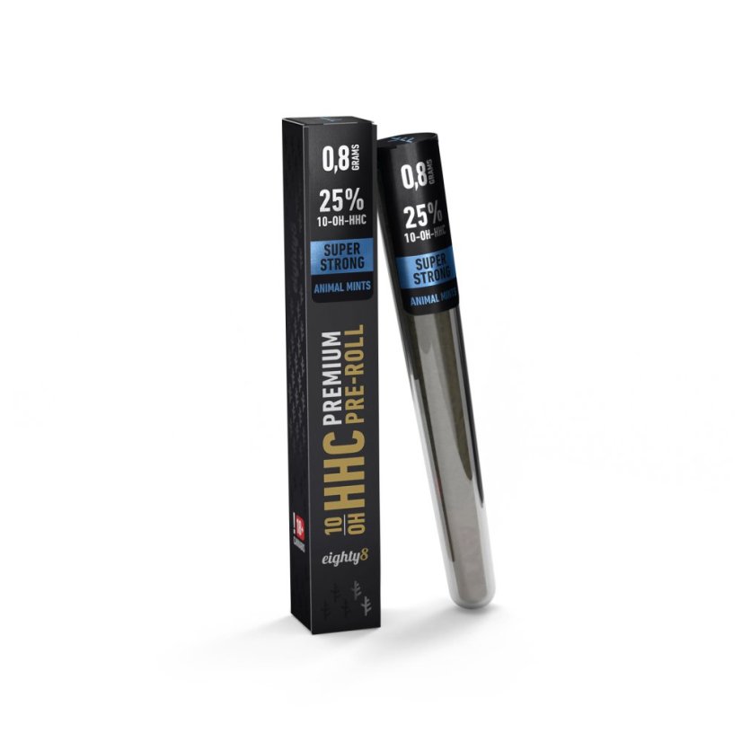 Eighty8 10-OH-HHC Preroll Super Strong Animal Mints, 25 % 10-OH-HHC, 0,8 g Eighty8 10-OH-HHC Preroll Super Strong Animal Mints, 25 % 10-OH-HHC, 0,8 g