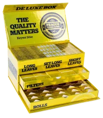Prague Filters and Papers - Gold Deluxe Box plný filtračných papierov