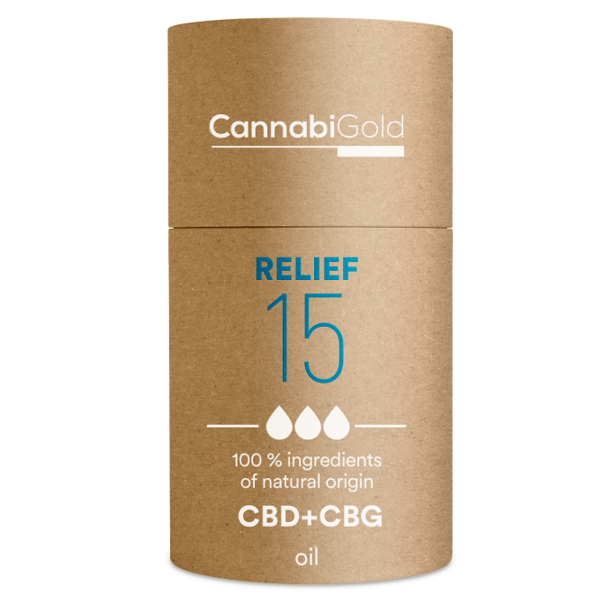 CannabiGold Öl Relief 15 % (13,5 % CBD, 1,5 % CBG), 1800 mg, (12 ml)