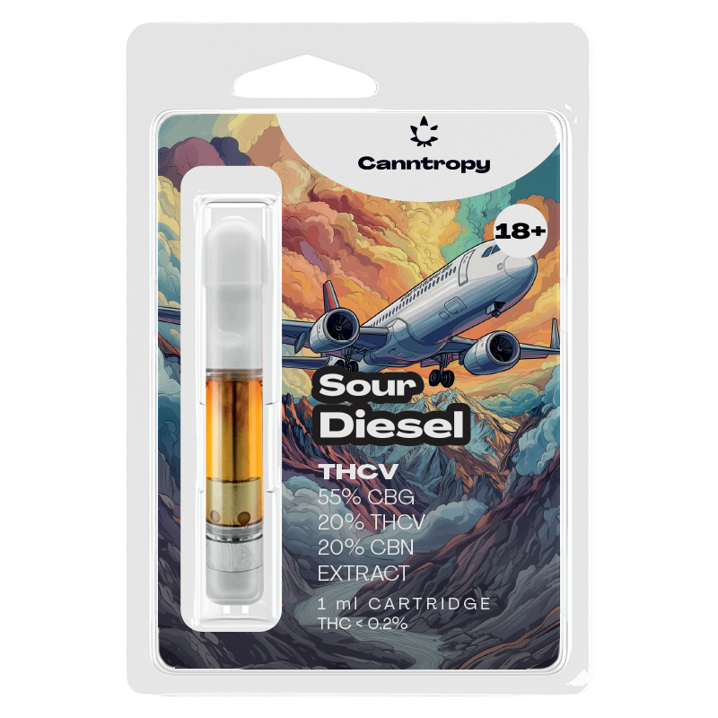 Canntropy THCV-Kartusche Sour Diesel – 20 % THCV, 60 % CBG, 20 % CBN, 1 ml