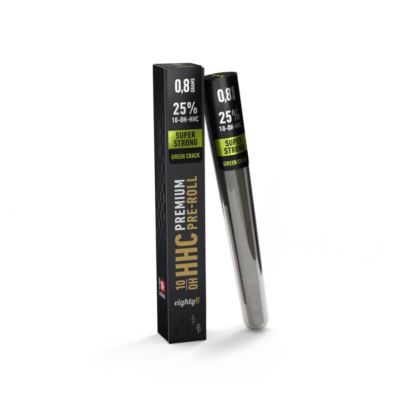 Eighty8 10-OH-HHC Preroll Super Strong Green Crack, 25 % 10-OH-HHC, 0,8 g Eighty8 10-OH-HHC Preroll Super Strong Green Crack, 25 % 10-OH-HHC, 0,8 g