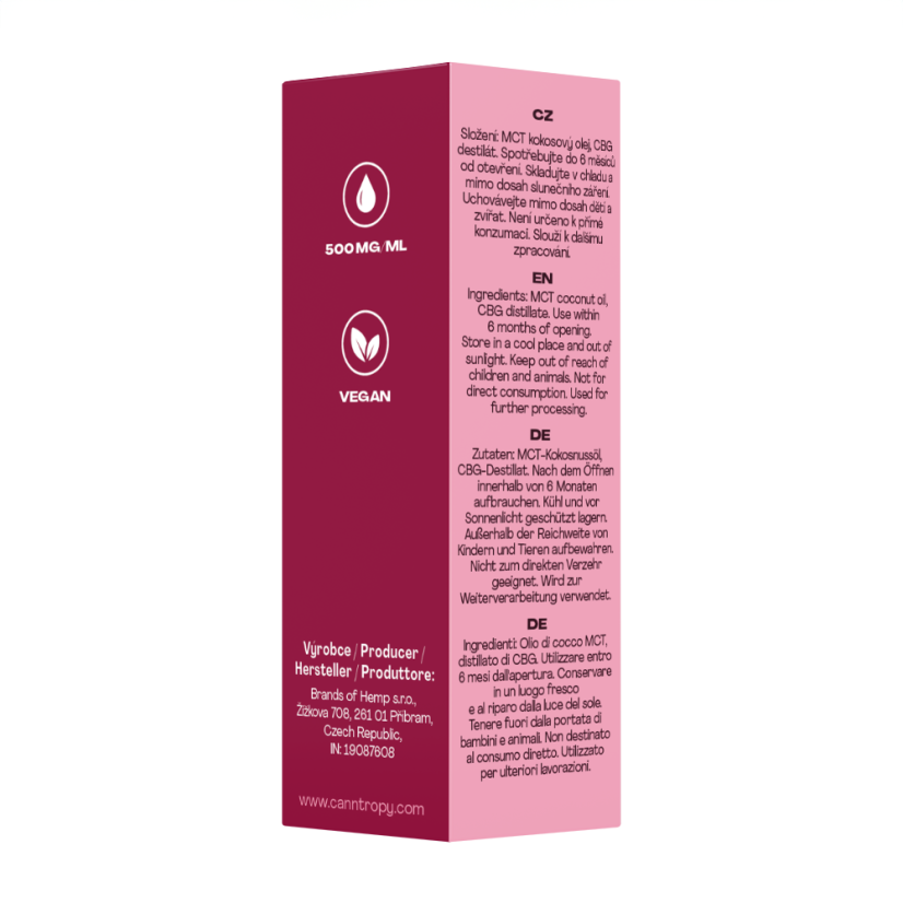 Canntropy CBG prémiový kanabinoidní olej - 40 %, 4000 mg, 10 ml